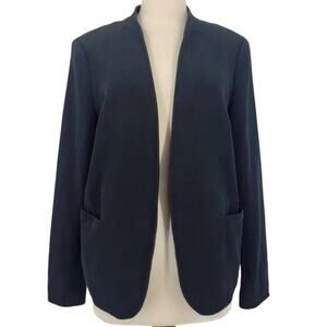 Escada Open Front Waffle Knit Jacket Black